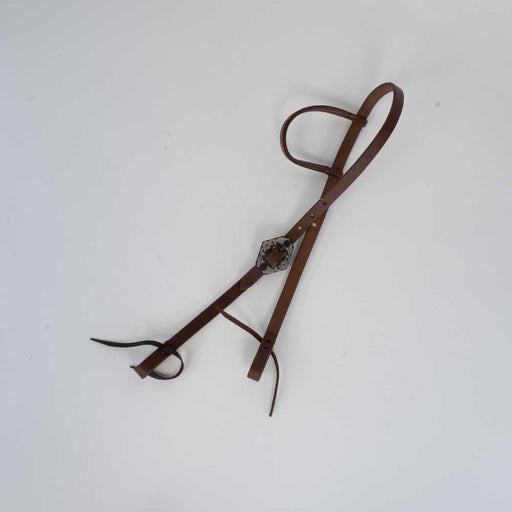 NEW Heavy Oiled One Ear Headstall With Floral Rust Buckle Sale Barn Teskeys