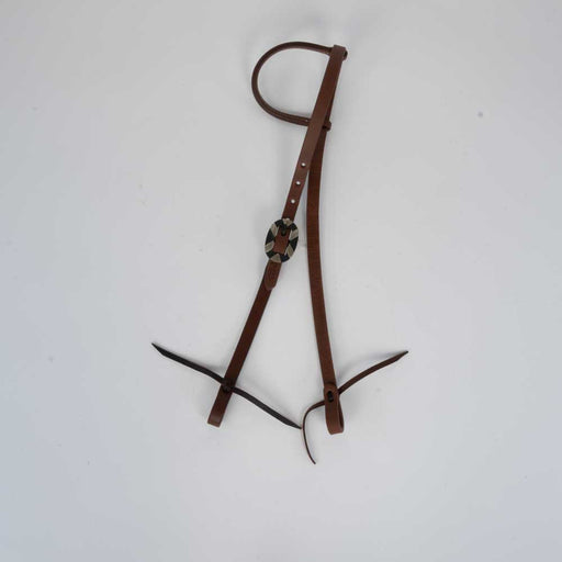 NEW Heavy Oiled One Ear Headstall With Oval Rust Buckle Sale Barn Teskeys