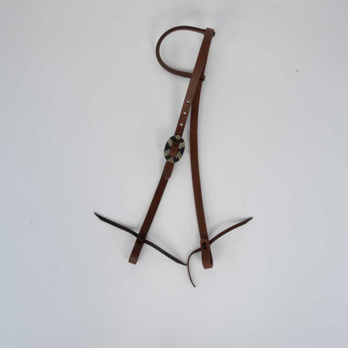 NEW Heavy Oiled One Ear Headstall With Oval Rust Buckle Sale Barn Teskeys