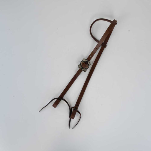 NEW Heavy Oiled One Ear Headstall With Square Floral Rust Buckle Sale Barn Teskeys