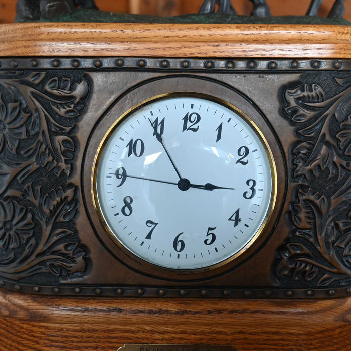 Pride and Joy Bronze of a Mare and Foal Clock by C.R. Morrison