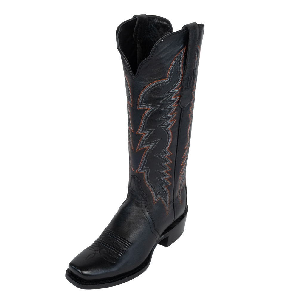 R. Watson Women's Black Mestizo Goat Western Boot