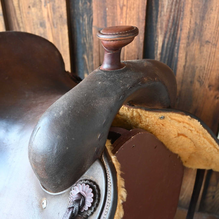 16" USED JEFF SMITH COW HORSE SADDLE