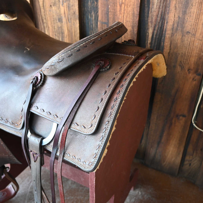 16" USED JEFF SMITH COW HORSE SADDLE