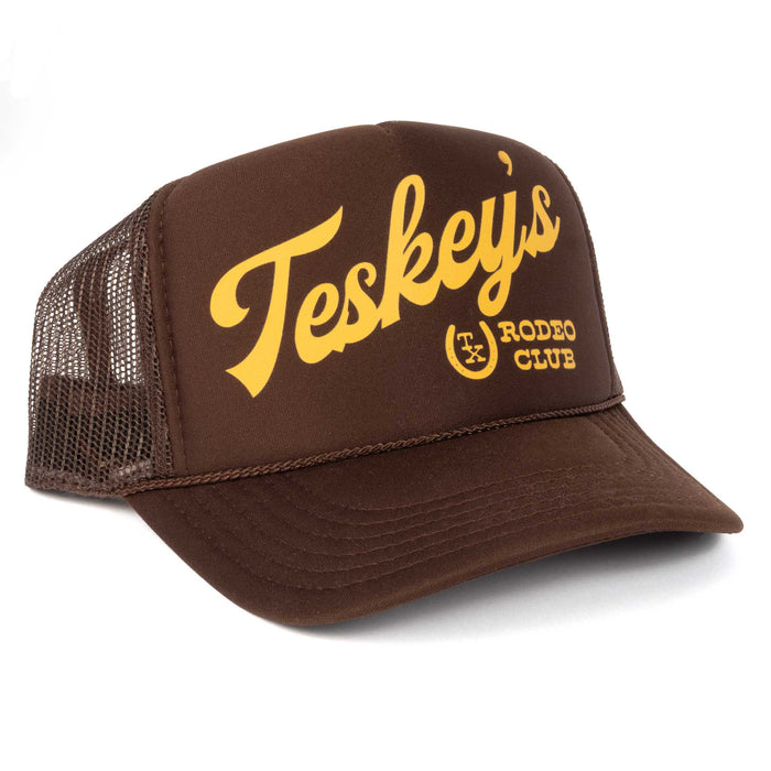Teskey's Rodeo Club Trucker Cap - Brown/Mustard Yellow TESKEY'S GEAR - Baseball Caps Teskey's