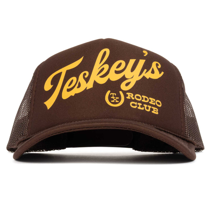 Teskey's Rodeo Club Trucker Cap - Brown/Mustard Yellow TESKEY'S GEAR - Baseball Caps Teskey's