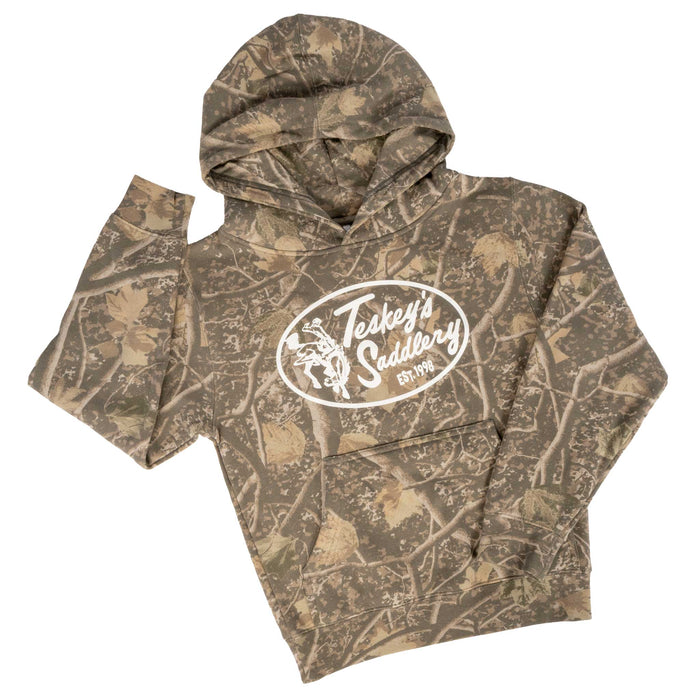Teskey's Saddlery Youth Retro Oval Hoodie - Deadwood Camo TESKEY'S GEAR - Youth Hoodies Teskey's