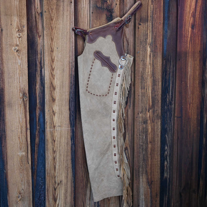Teskey's X-Large Roughout Tan Shotgun Chaps Tack - Chaps & Chinks Teskey's