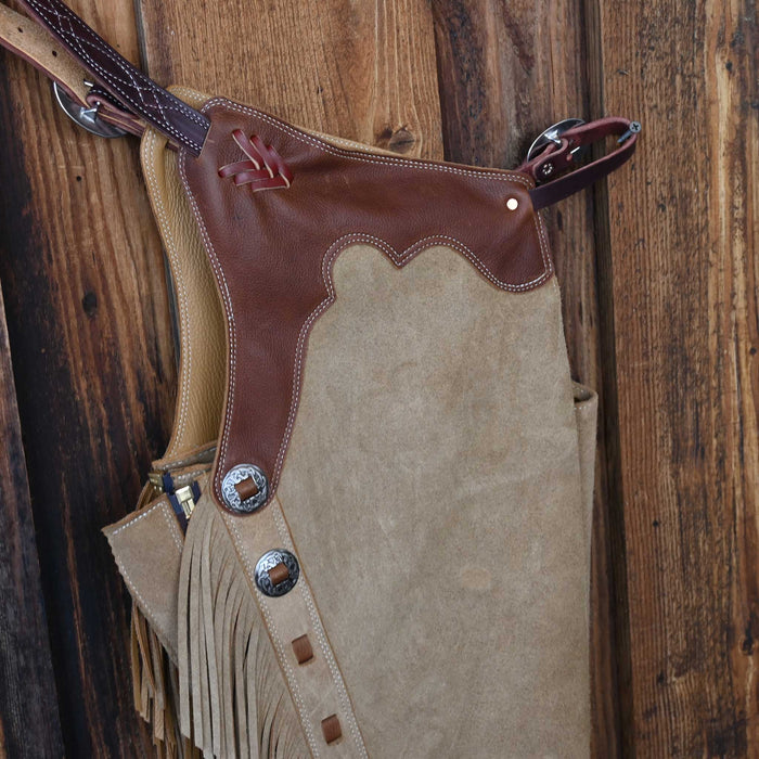 Teskey's X-Large Roughout Tan Shotgun Chaps Tack - Chaps & Chinks Teskey's