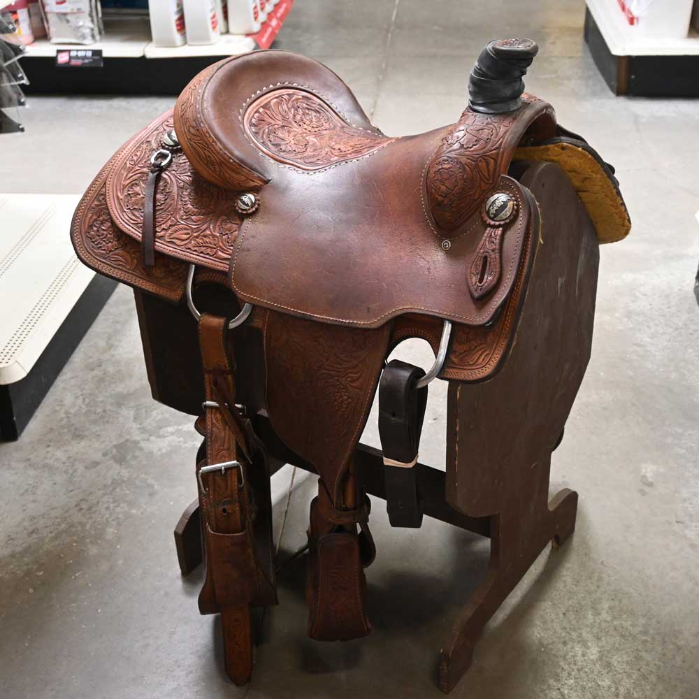 15.5" USED TWISTER ROPING SADDLE Saddles Twister Saddle Shop