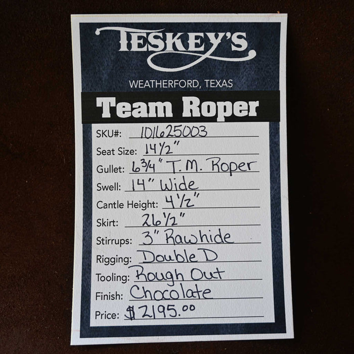 14.5" TESKEY'S TEAM ROPING SADDLE