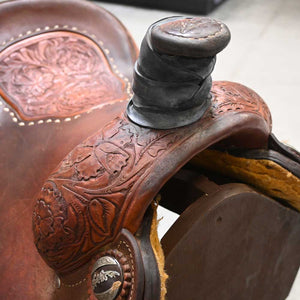 15.5" USED TWISTER ROPING SADDLE Saddles Twister Saddle Shop