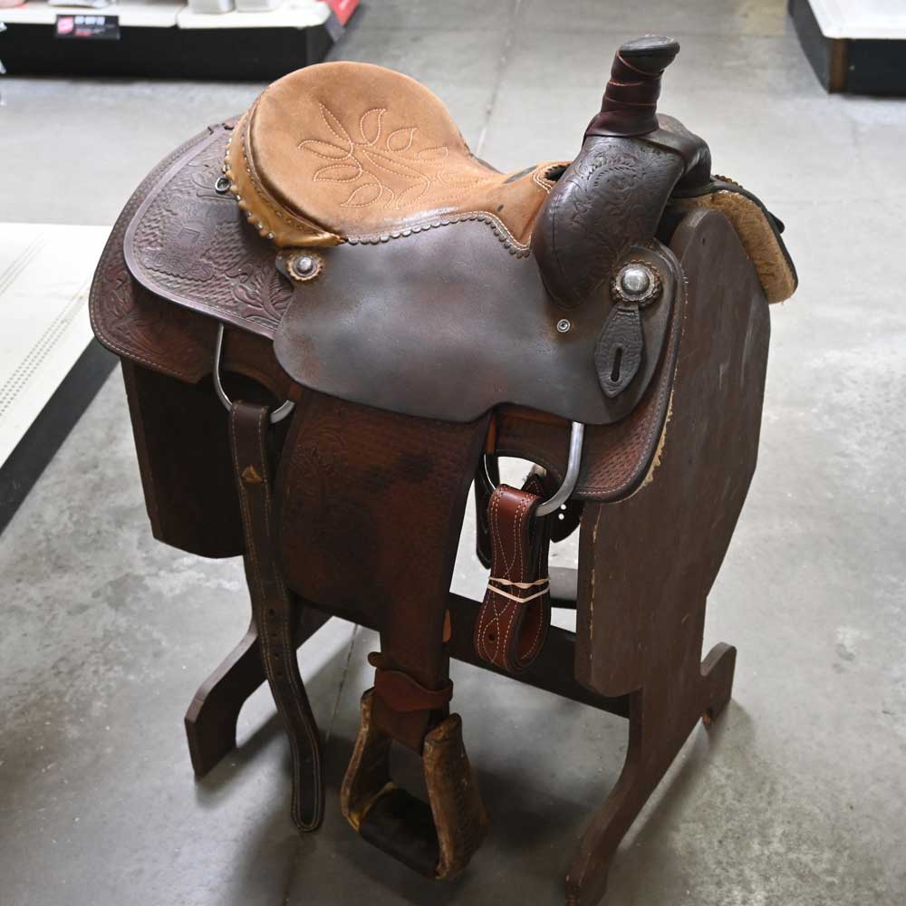 14" USED DOUBLE J ROPING SADDLE Saddles DOUBLE J SADDLERY