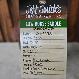 15.5" JEFF SMITH COW HORSE SADDLE Saddles Jeff Smith   