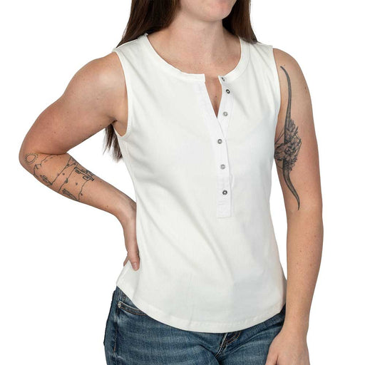 Flag & Anthem Women's Denning Henley Tank Top - White WOMEN - Clothing - Tops - Sleeveless Flag And Anthem