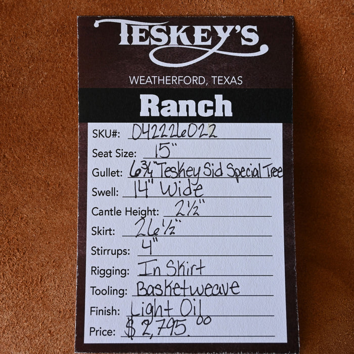 15" TESKEY'S RANCH SADDLE Saddles - New Teskey's Saddlery