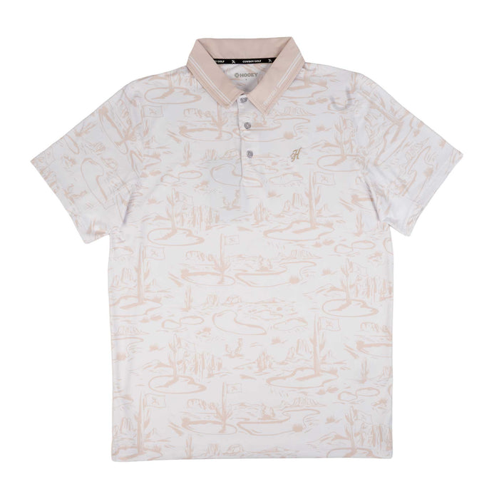 Hooey Men's Weekender White Tan Desert Polo Shirt