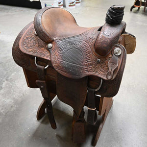 14" USED SANCHEZ ROPING SADDLE Saddles Sanchez Saddle Shop   