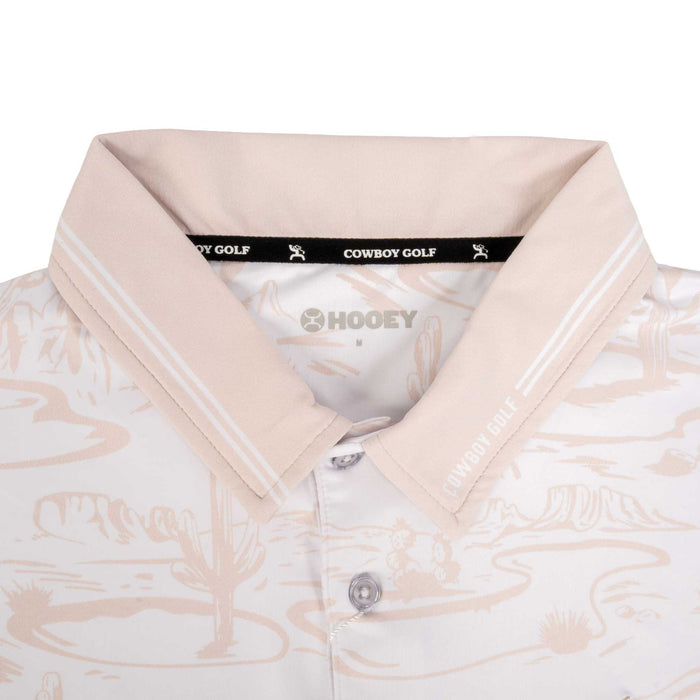 Hooey Men's Weekender White Tan Desert Polo Shirt