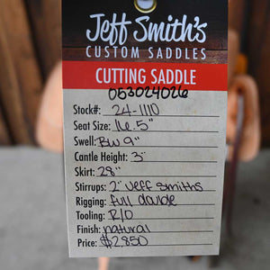 16.5" JEFF SMITH CUTTING SADDLE Saddles Jeff Smith   