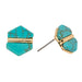 Turquoise Marble Hexagon Statement Stud Earrings WOMEN - Accessories - Jewelry - Earrings St Armands Design of Sarasota