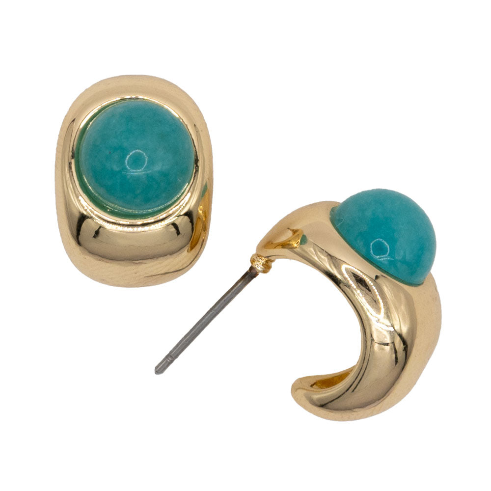 Turquoise Huggie Mini Hoop Earrings WOMEN - Accessories - Jewelry - Earrings St Armands Design of Sarasota
