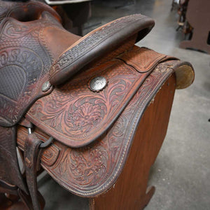 14" USED SANCHEZ ROPING SADDLE Saddles Sanchez Saddle Shop   