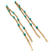 Turquoise Dotted Gold Duster Statement Earrings WOMEN - Accessories - Jewelry - Earrings St Armands Design of Sarasota