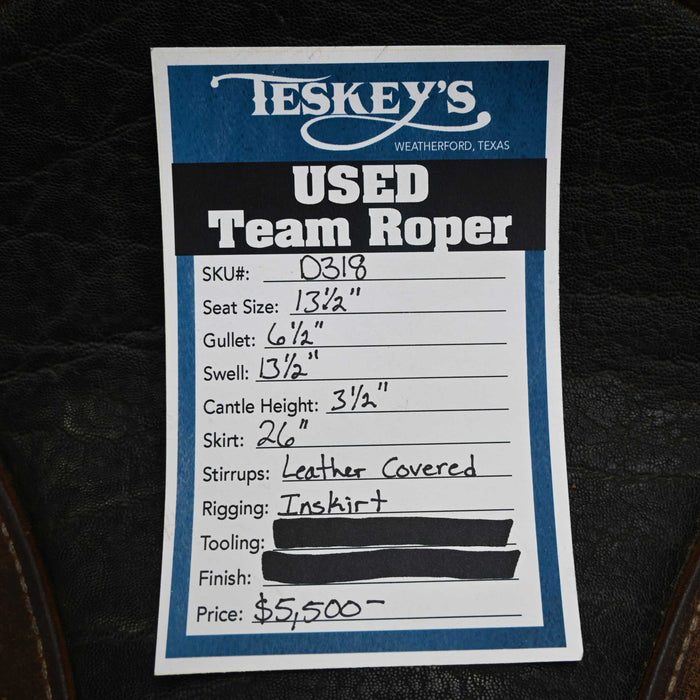 13.5" USED COATS TEAM ROPING SADDLE