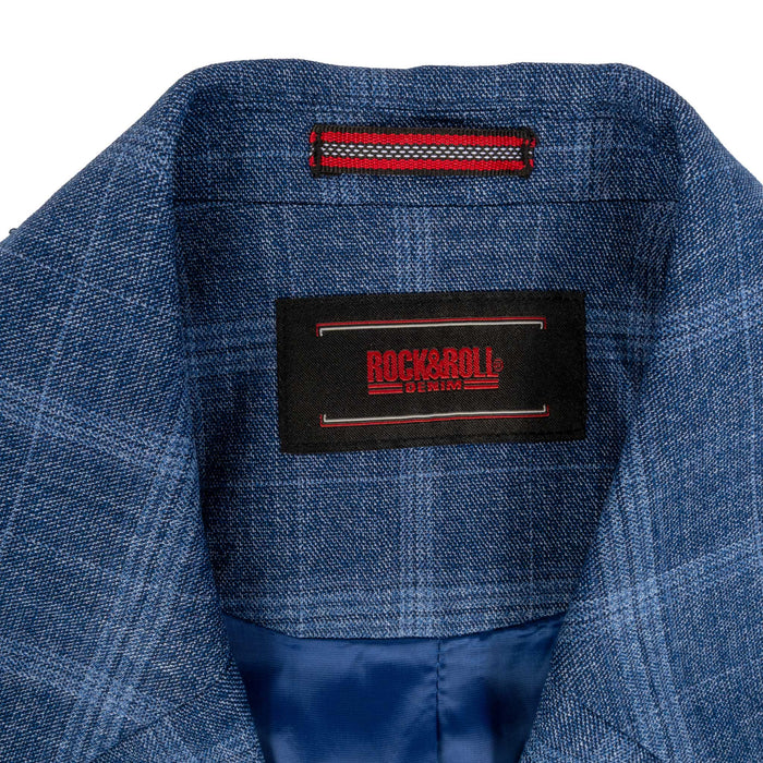 Rock & Roll Denim Men's Blue Plaid Sport Coat