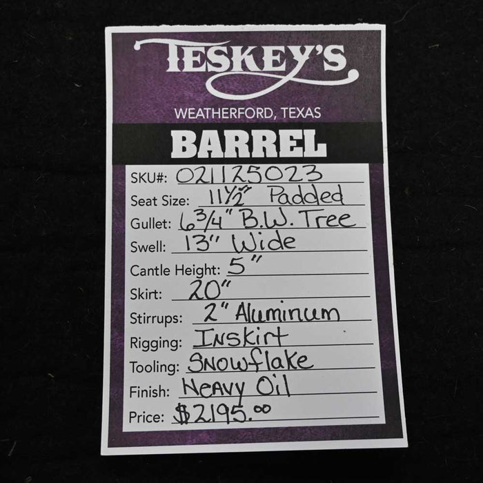 11.5" TESKEY'S YOUTH BARREL SADDLE Saddles - New Teskey's Saddlery