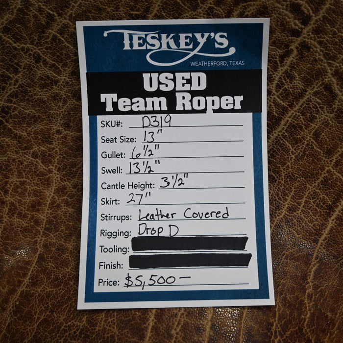 13" USED COATS TEAM ROPING SADDLE