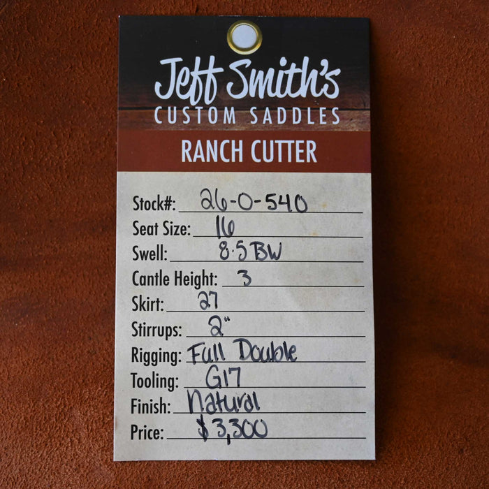 16" JEFF SMITH BUSTER WELCH RANCH CUTTER SADDLE