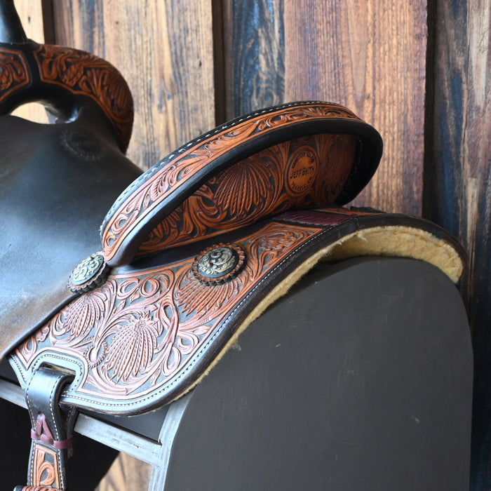 15" USED JEFF SMITH JACKIE GANTER BARREL SADDLE Saddles - Used Jeff Smith