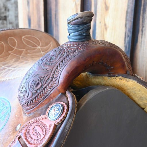 15" USED TESKEY'S CALF ROPING TROPHY SADDLE Saddles - Used Teskey's Saddlery