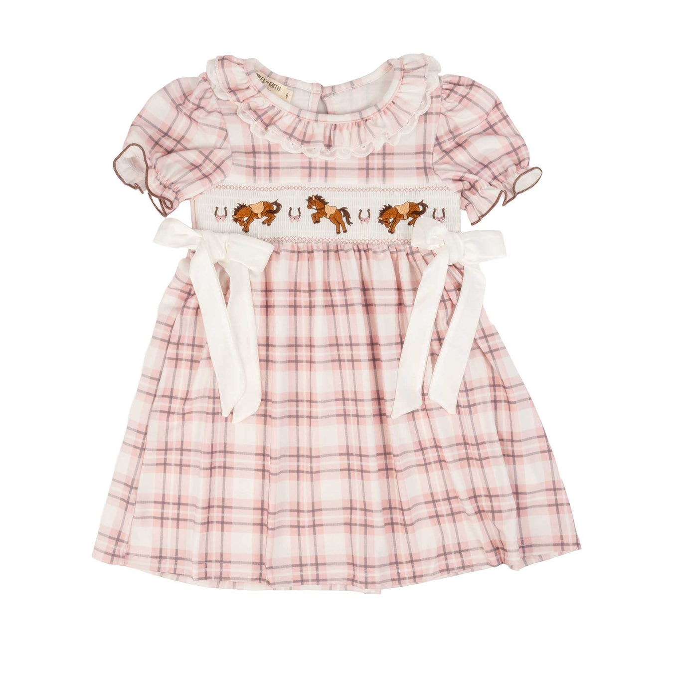 Horse Embroidered Smocked Pink Plaid Dress KIDS - Girls - Clothing - Dresses Rylee Faith Designs