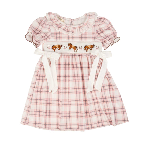 Horse Embroidered Smocked Pink Plaid Dress KIDS - Girls - Clothing - Dresses Rylee Faith Designs