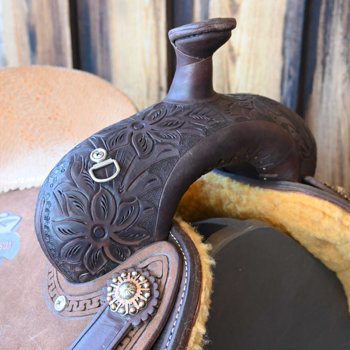 14" USED ALAMO TEAM ROPING TROPHY SADDLE