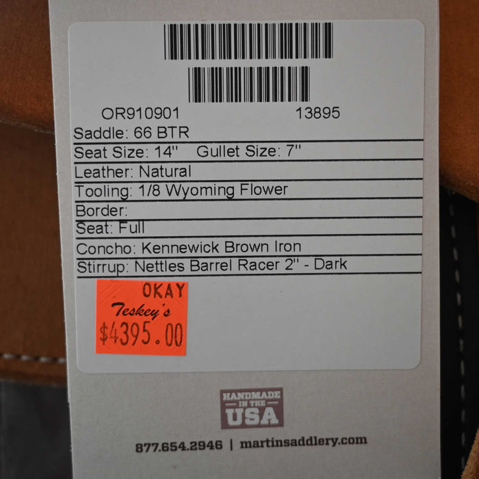 14" MARTIN BTR BARREL SADDLE Saddles - New Martin Saddlery