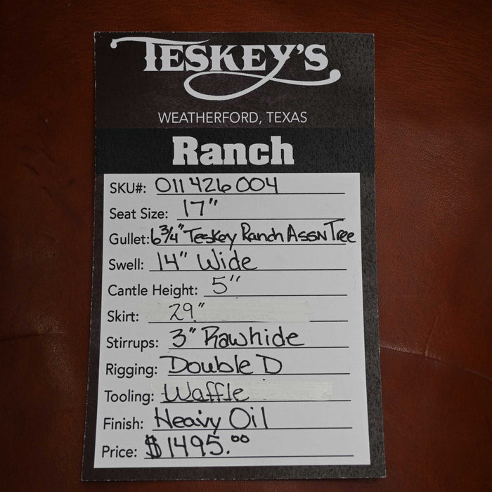 17" TESKEY'S RANCH ASSOCIATION SADDLE