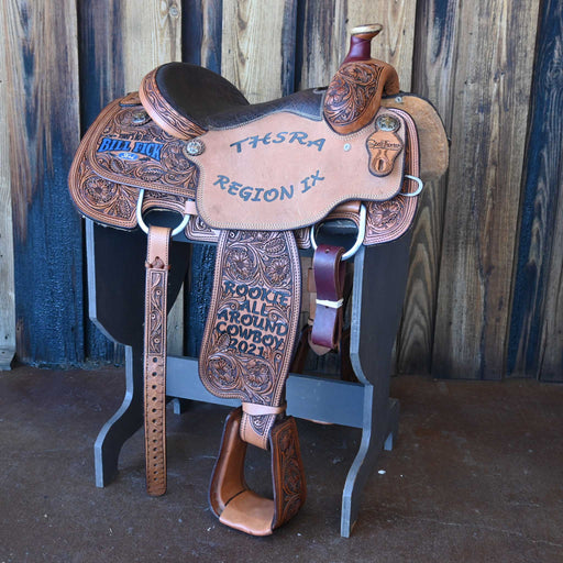 14" USED SCOTT THOMAS TEAM ROPING TROPHY SADDLE Saddles - Used Scott Thomas