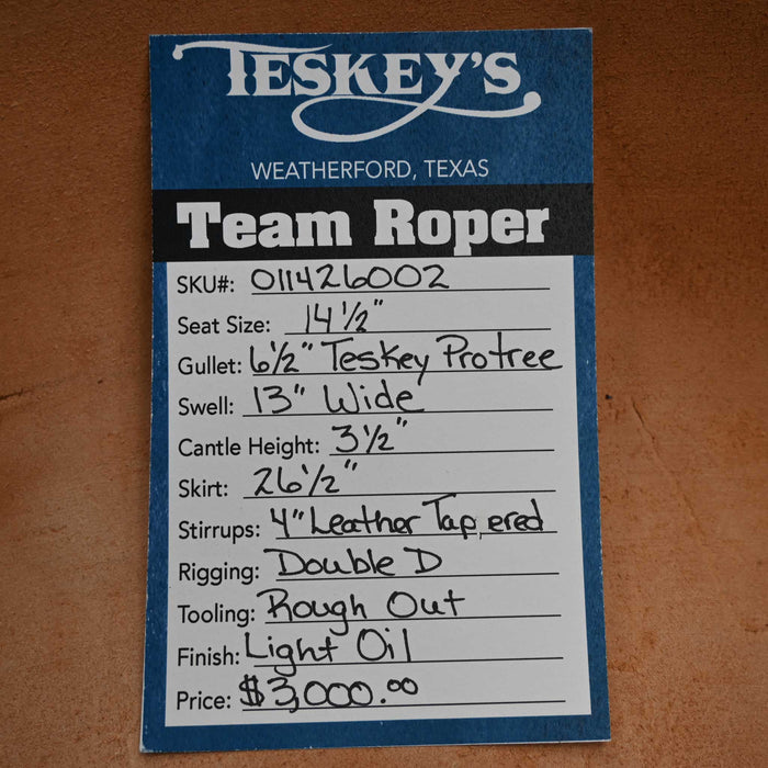 14.5" TESKEY'S TEAM ROPING SADDLE
