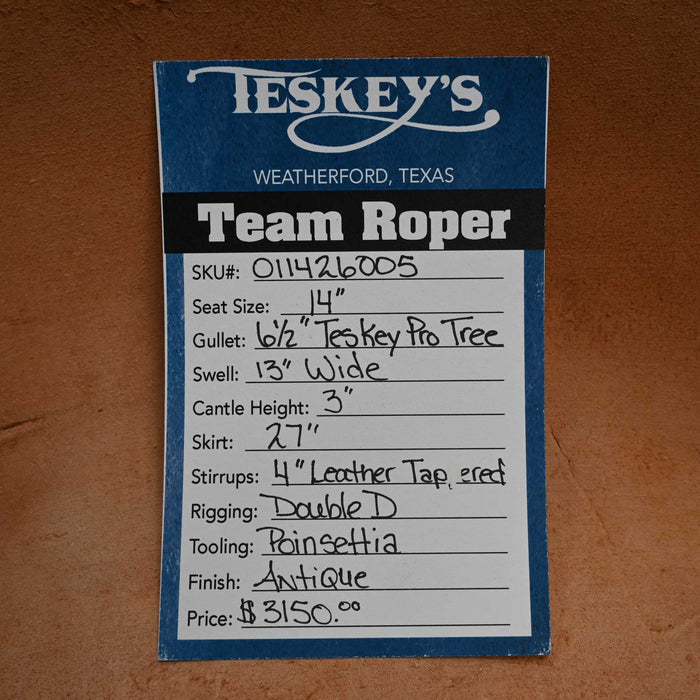 14.5" TESKEY'S TEAM ROPING SADDLE
