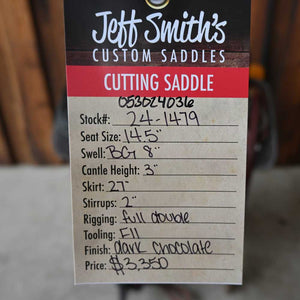 14.5" JEFF SMITH CUTTING SADDLE Saddles Jeff Smith   