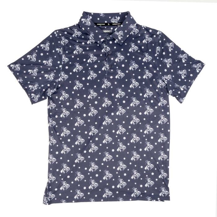 Hooey Men's Weekender Inkwell White Cowboy Golf Logo Polo Shirt