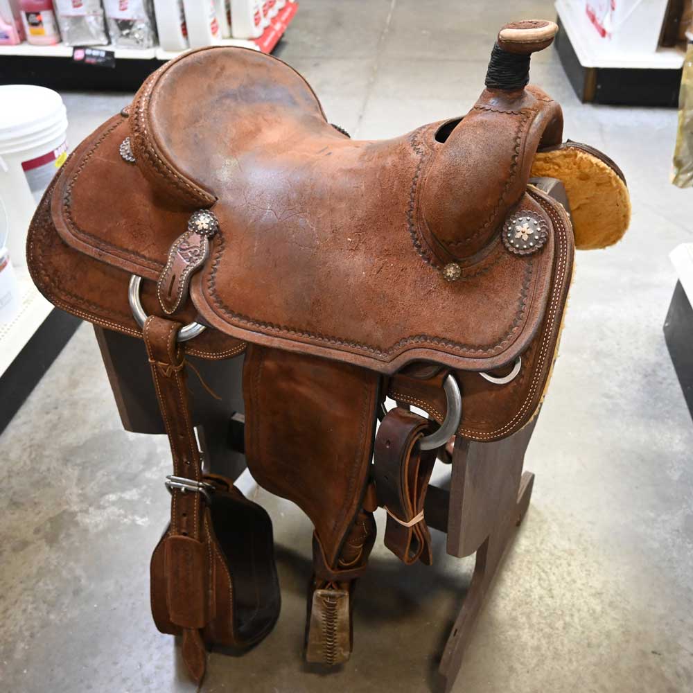 16" USED PATRICK SMITH ROPING SADDLE Saddles Patrick Smith   