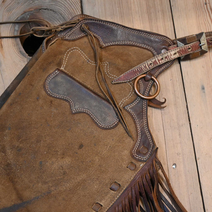Hershberger Shotgun Chaps w/P. Williams Buckle Tack - Chaps & Chinks Wyatt Hershberger Cowboy Leather
