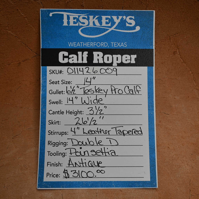 14" TESKEY'S CALF ROPING SADDLE