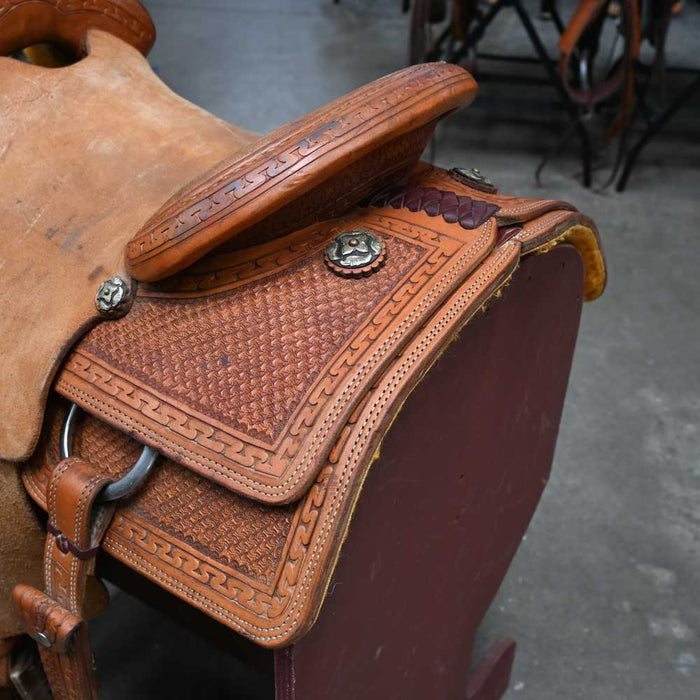 14.5" USED TESKEY'S ROPING SADDLE Saddles - Used Teskey's Saddlery