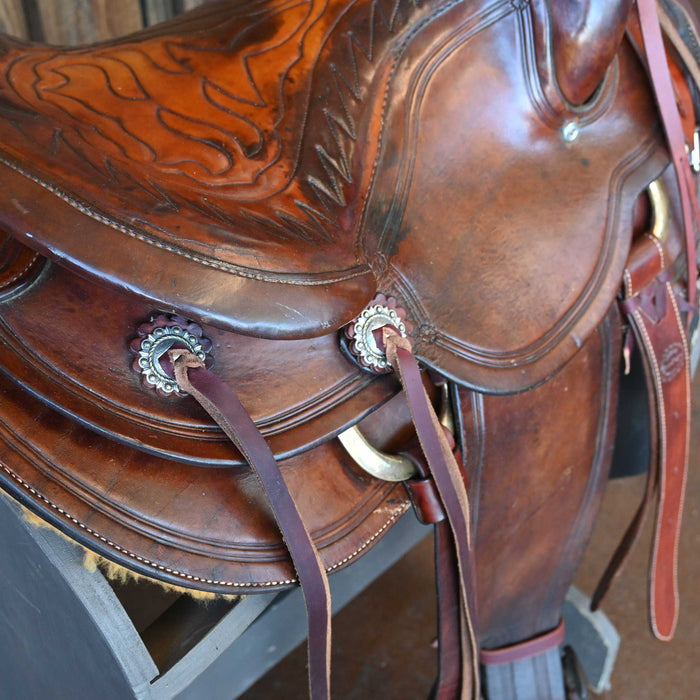 15" USED JAMES PAYTON COWBOY SADDLE
